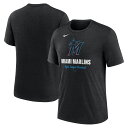 【公式グッズ】MLB マーリンズ Tシャツ Nike/ナイキ メンズ ヘザーブラック (Men's Nike MLB Logo Triblend Tee)(4)