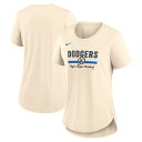 エントリーでポイント 5倍【公式グッズ】MLB ドジャース Tシャツ Nike ナイキ レディース クリーム (Women's Nike MLB City Connect Lockup Triblend Tee)(4)