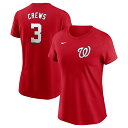 エントリーでポイント 5倍【公式グッズ】MLB ナショナルズ ディラン・クルーズ Tシャツ Nike ナイキ レディース レッド (2025 Nike Fuse Women's N&N Tee)(4)
