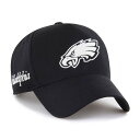 【公式グッズ】NFL イーグルス アジャスタブルキャップ '47 メンズ ブラック (NFL Foundation Offside Pinch Front Structured Adjustable)