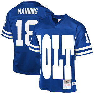 エントリーでポイント 5倍【公式グッズ】NFL コルツ ペイトン・マニング ユニフォーム Mitchell & Ness(ミッチェル&ネス) キッズサイズ ロイヤル (NFL Youth Big Logo Fashion Jersey)