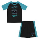 【公式グッズ】MLB マーリンズ キッズウェアセット Nike ナイキ トドラー・幼児サイズ ブラック (JUV CC 2PC TOP/SHORT SET)