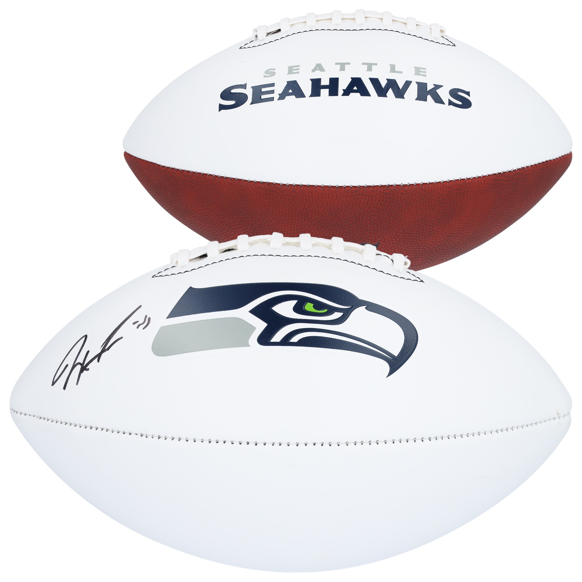 【公式シリアル番号付】NFL シーホークス ジャクソン・スミス＝ニジバ 直筆サイン入り フットボール Fanatics Authentic/ファナティクスオーセンティック (AUT FOOTBALL-WHITE PANEL 45471)