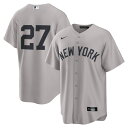 【公式グッズ】MLB ヤンキース ジャンカルロ・スタントン ユニフォーム Nike ナイキ メンズ グレイ (2025 Nike Men's Replica 2.0 Player Jerseys - FTF NTP Master Style)