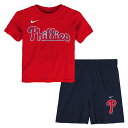 【公式グッズ】MLB フィリーズ キッズウェアセット Nike ナイキ トドラー・幼児サイズ レッド (JUV 2PC CTN TEE MESH SHORT S...