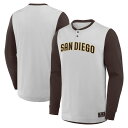 【公式グッズ】MLB パドレス 長袖 Tシャツ Fanatics/ファナティクス メンズ グレイ (FANATICS LS HENLEY TOP)(4)