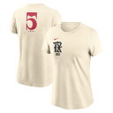 【公式グッズ】MLB レンジャーズ コーリー・シーガー ネーム&ナンバー Tシャツ Nike/ナイキ レディース クリーム (Nike Fuse N&N Women's City Connect - Carryover)