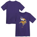 エントリーでポイント 5倍【公式グッズ】NFL バイキングス Tシャツ Nike ナイキ トドラー・幼児サイズ パープル (25 NFL Juvenile Primary Logo Legend SST)(4)