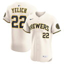 【公式グッズ】MLB ブルワーズ クリスチャン・イェリッチ ホーム エリート ユニフォーム Nike/ナイキ メンズ クリーム (Player Nike Elite Jersey)