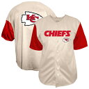 【公式グッズ】NFL チーフス シャツ Fanatics/ファナティクス メンズ クリーム (Men's Short Sleeve Vintage Button Down Top)