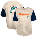 【公式グッズ】NFL ドルフィンズ シャツ Fanatics/ファナティクス メンズ クリーム (Men's Short Sleeve Vintage Button Down Top)