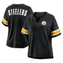 【公式グッズ】NFL スティーラーズ Tシャツ Fanatics(ファナティクス) レディース ブラック (NFL Womens Redzone Stripe ...