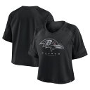 【公式グッズ】NFL レイブンズ ラグラン Vネック Tシャツ Fanatics/ファナティクス レディース ブラック (NFL Womens Blackout Fashion Jersey)