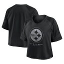 【公式グッズ】NFL スティーラーズ ラグラン Vネック Tシャツ Fanatics/ファナティクス レディース ブラック (NFL Womens Blackout Fashion Jersey)