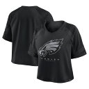 【公式グッズ】NFL イーグルス ラグラン Vネック Tシャツ Fanatics/ファナティクス レディース ブラック (NFL Womens Blackout Fashion Jersey)