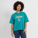 Women's Nike Aqua Miami Dolphins Essential Script Boxy T-Shirt