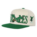 【公式グッズ】NFL イーグルス スナップバック キャップ Mitchell & Ness/ミッチェル&ネス キッズサイズ クリーム (NFL Youth Across the Board Flatbrim Snapback)