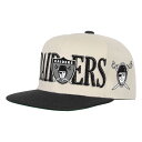 【公式グッズ】NFL レイダース スナップバック キャップ Mitchell & Ness/ミッチェル&ネス キッズサイズ クリーム (NFL Youth Across the Board Flatbrim Snapback)