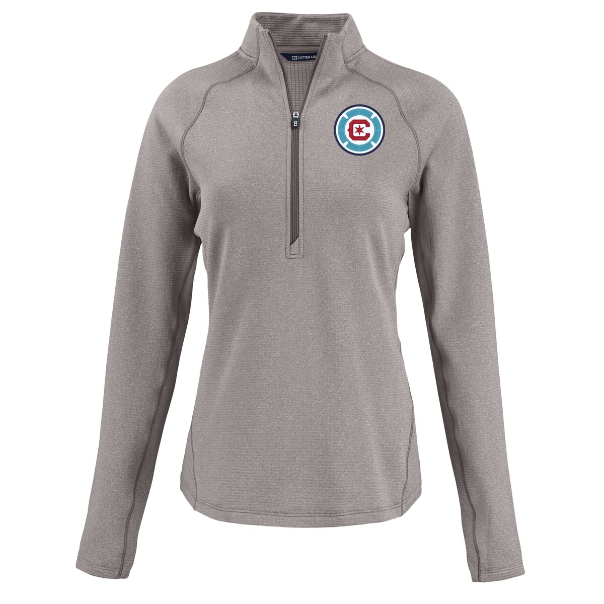 【公式グッズ】MLS シカゴ・ファイア プルオーバー Cutter & Buck レディース ヘザーグレイ (CNB S25 Women's Peshastin Eco Fleece Recycled 1/2 Zip Pullover)