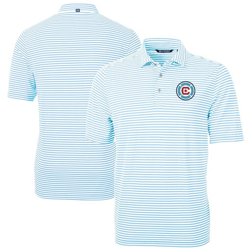 【公式グッズ】MLS シカゴ・ファイア ポロシャツ Cutter & Buck メンズ パウダーブルー (CNB S25 Men's B&T Virtue Eco Pique Stripe Recycled Polo) 【公式グッズ】MLS シカゴ・ファイア ポロシャツ Cutter & Buck メンズ パウダーブルー (CNB S25 Men's B&T Virtue Eco Pique Stripe Recycled Polo)