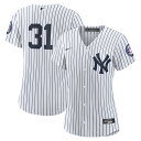 【公式グッズ】MLB ヤンキース イチロー 野球の殿堂 ユニフォーム Nike/ナイキ レディース ホワイト (Women's Nike Replica HOF Patch Jersey)(4)