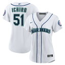 【公式グッズ】MLB マリナーズ イチロー 野球の殿堂 ユニフォーム Nike/ナイキ レディース ホワイト (Women's Nike Replica HOF...