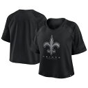 【公式グッズ】NFL セインツ ラグラン シャツ (Vネック) Fanatics/ファナティクス レディース ブラック (NFL Womens Blackout Fashion Jersey)