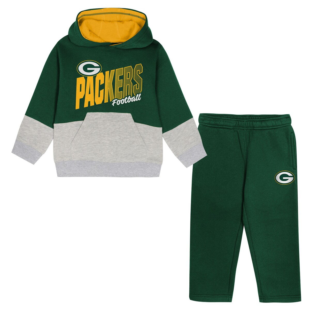 【公式グッズ】NFL パッカーズ キッズウェアセット Outerstuff トドラー・幼児サイズ グリーン (NFL Toddler Line Men 2pc Set)