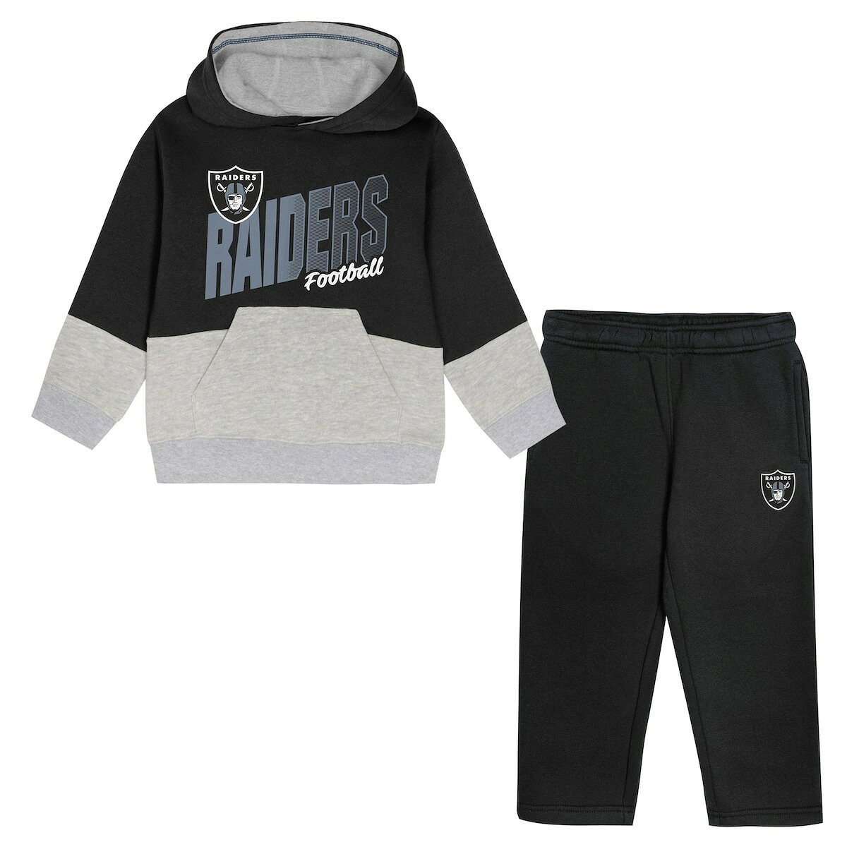 【公式グッズ】NFL レイダース キッズウェアセット Outerstuff トドラー・幼児サイズ ブラック (NFL Toddler Line Men 2pc Set)