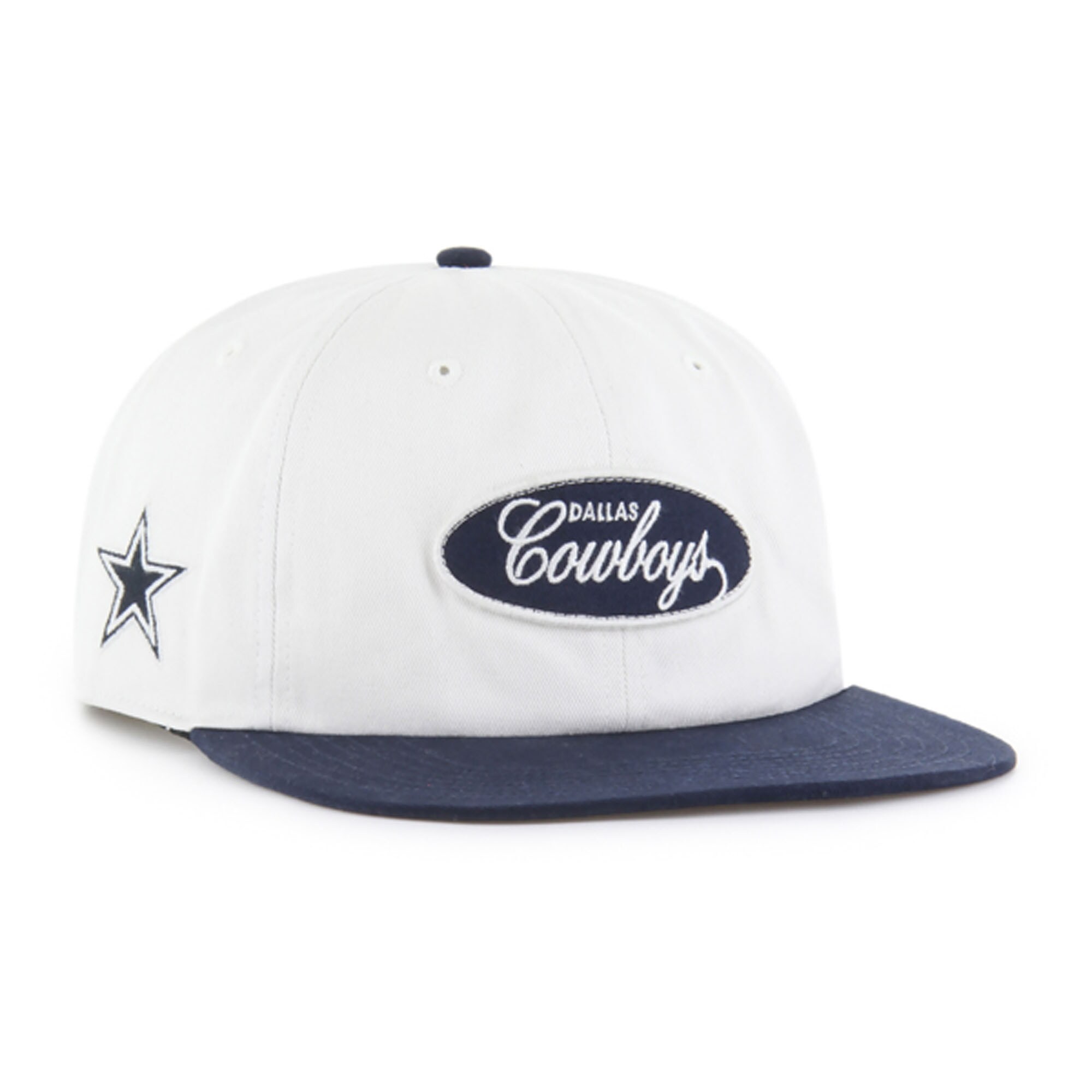 Show your unwavering support for the Dallas Cowboys with this Foundational Captain Snapback Hat from '47.The Captain is the brand's version of the classic flat-brimmed snapback, offering a timeless look with a modern twist. The embroidered team patch on the crown and logo on the right side panel boldly display your Cowboys pride for all to see.Brand: '47Embroidered team patch on crownStructured fitFlat billThe Captain is the brand's version of the classic flat-brimmed snapbackTeam logo embroidered on right sideImportedMid CrownSix panels with eyeletsMaterial: 100% CottonSnapbackWipe clean with a damp clothOne size fits mostOfficially licensed