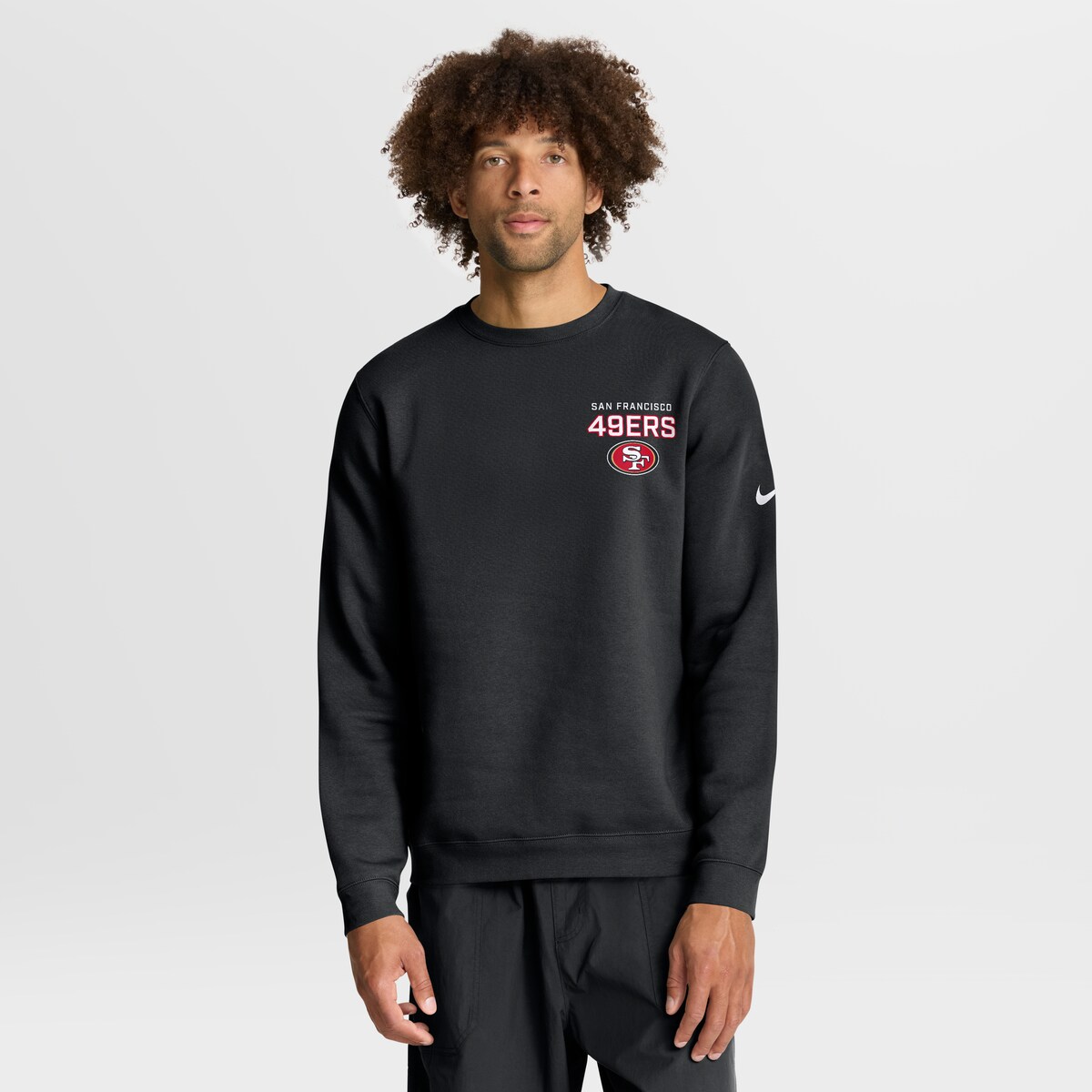 NFL 49ers フリース トレーナー Nike/ナイキ メンズ ブラック (25 Men's Nike Primetime Club Crew Fleece)