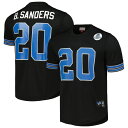 【公式グッズ】NFL ライオンズ バリー・サンダース ベースボールシャツ (大きいサイズ) Mitchell & Ness/ミッチェル&ネス メンズ ブラック (Men's B&T MNC Mesh CN Player N&N Top)