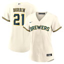 【公式グッズ】MLB ブルワーズ カレブ・ダービン ホーム ユニフォーム (レプリカ) Nike/ナイキ レディース クリーム (Women's Nike 1....