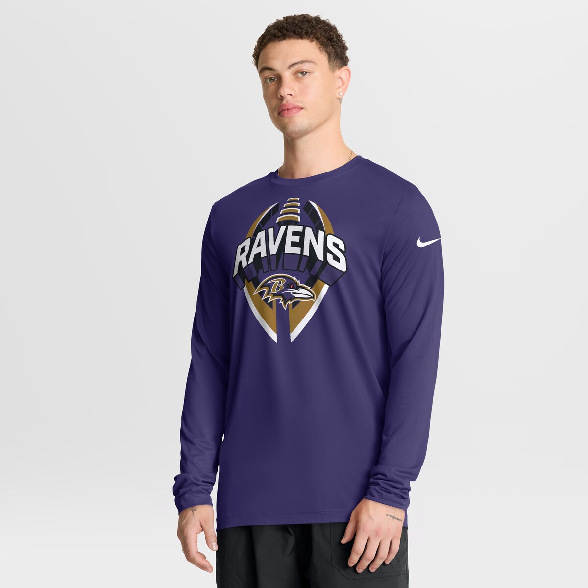 NFL レイブンズ 長袖 Tシャツ Nike/ナイキ メンズ パープル (25 Men's Nike Primetime Legend Icon Dri-Fit LST - R)