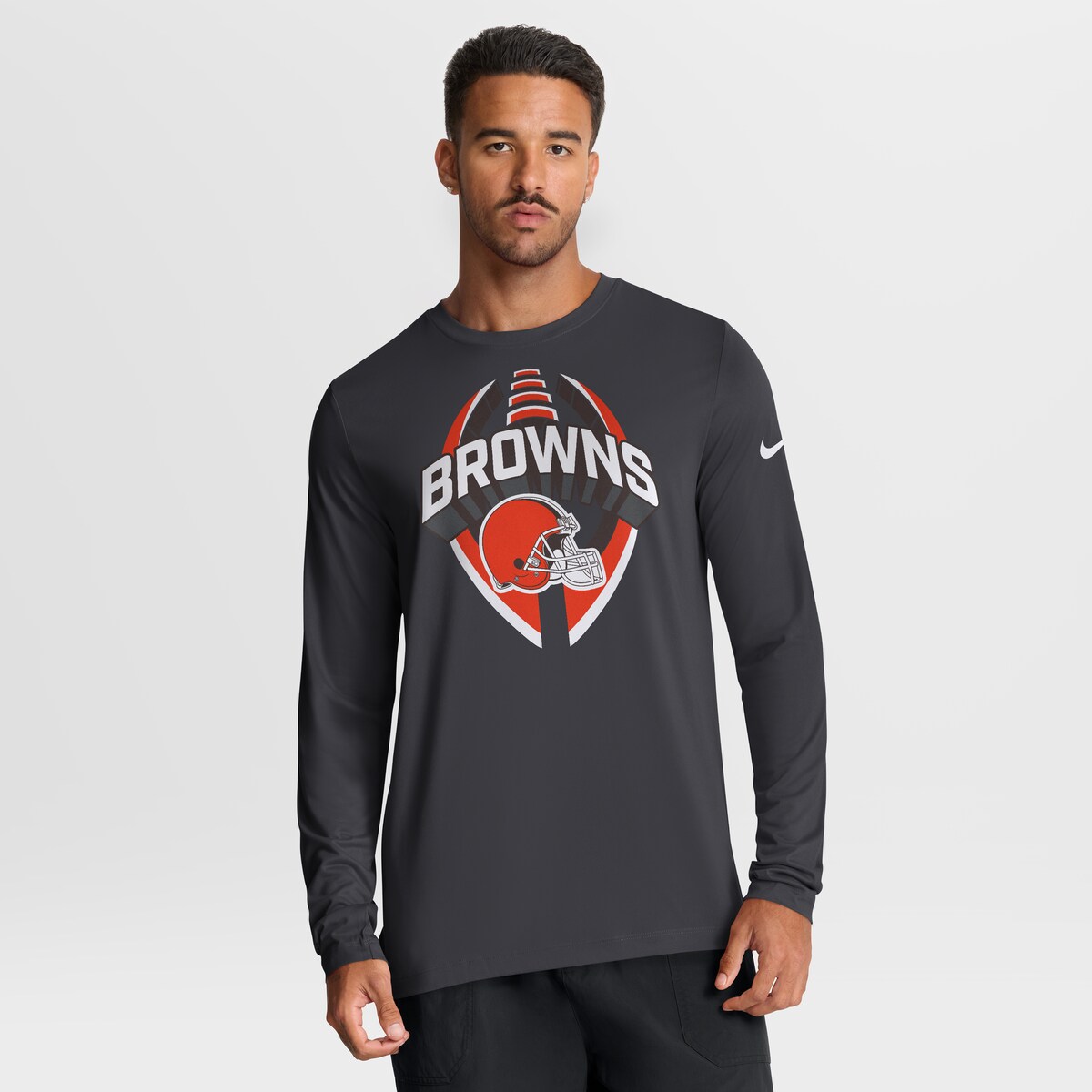 NFL ブラウンズ 長袖 Tシャツ Nike/ナイキ メンズ アンスラサイト (25 Men's Nike Primetime Legend Icon Dri-Fit LST - R)