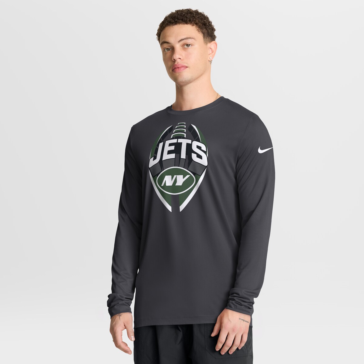 NFL ジェッツ 長袖 Tシャツ Nike/ナイキ メンズ アンスラサイト (25 Men's Nike Primetime Legend Icon Dri-Fit LST - R)