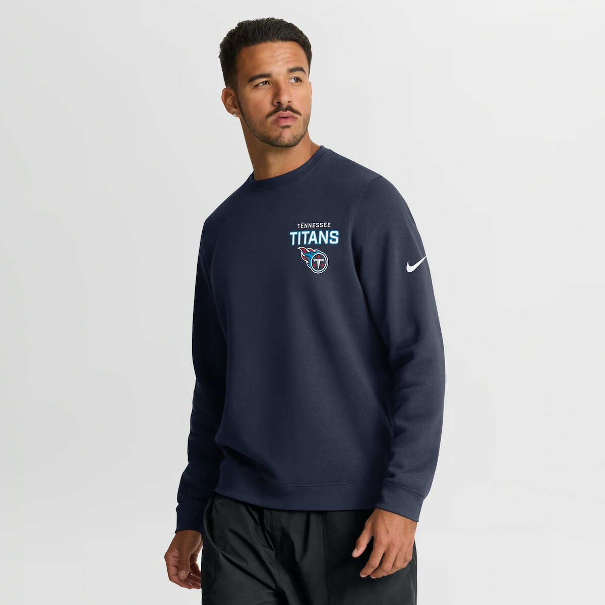 【公式グッズ】NFL タイタンズ フリース トレーナー Nike/ナイキ メンズ ネイビー (25 Men's Nike Primetime Club Crew Fleece)