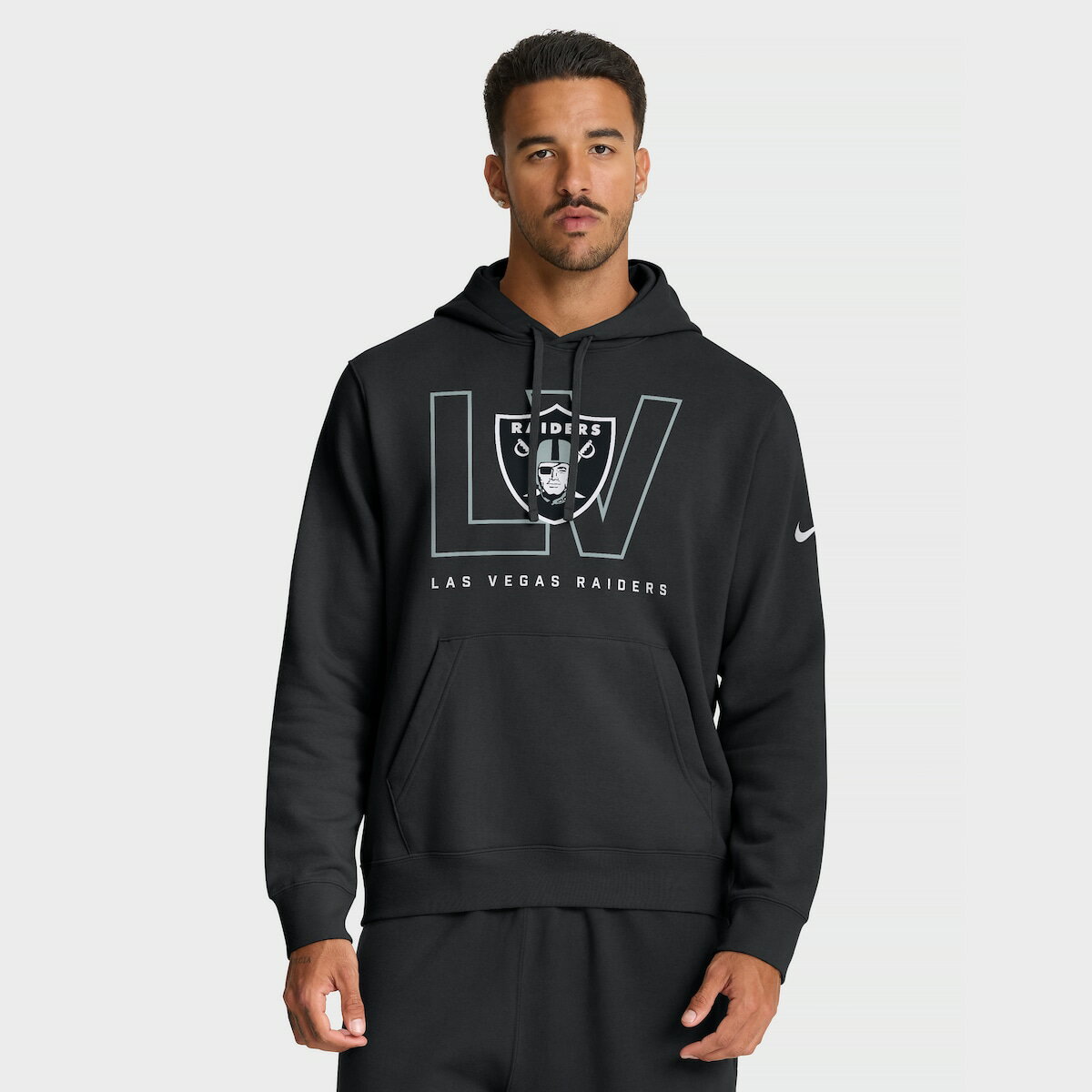 【公式グッズ】NFL レイダース プルオーバー パーカー Nike/ナイキ メンズ ブラック (25 Men's Nike Primetime Club PO Hoodie)