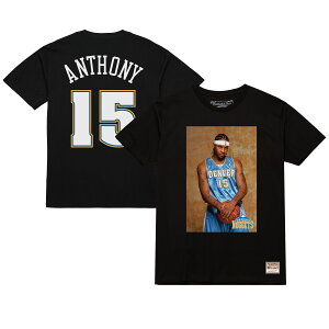 【公式グッズ】NBA ナゲッツ カーメロ・アンソニー ネーム&ナンバー Tシャツ Mitchell & Ness/ミッチェル&ネス メンズ ブラック (NBA ROOKIE PHOTO TEE)