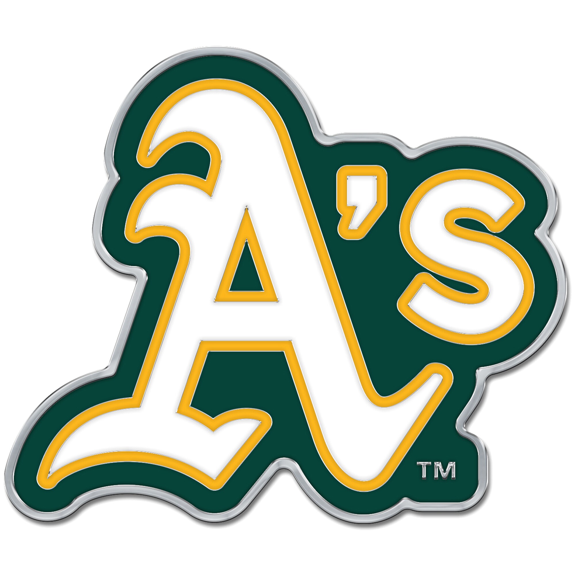 【公式グッズ】MLB アスレチックス カー用品 エンブレム WinCraft (Colored Chrome Auto Emblem CORE)