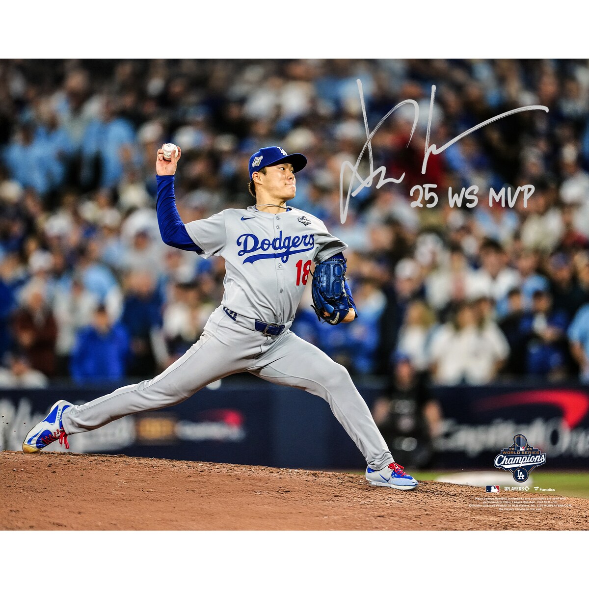 【MLB公式ホログラム付】MLB ドジャース 山本 由伸 直筆サイン入り フォト （16x20インチ） Fanatics Authentic/ファナティクスオー