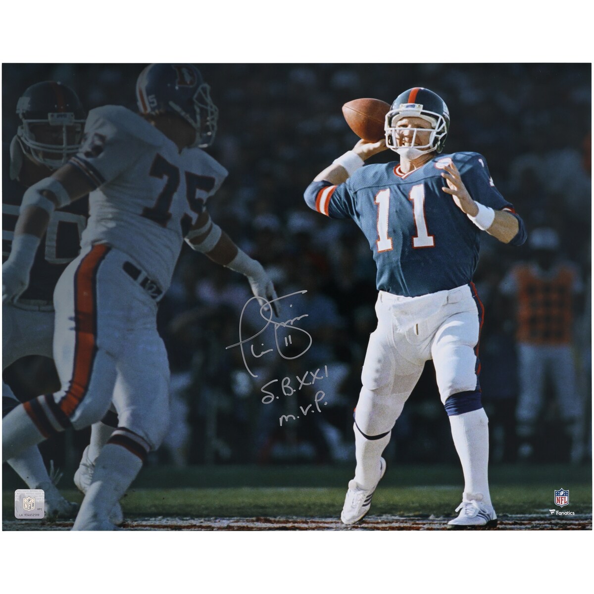【公式シリアル番号付き】NFL ジャイアンツ フィル・シムズ 直筆サイン入り フォト （16x20インチ） Fanatics Authentic/ファナティクスオーセンティック (AUT 16x20 PHOTO - FA)