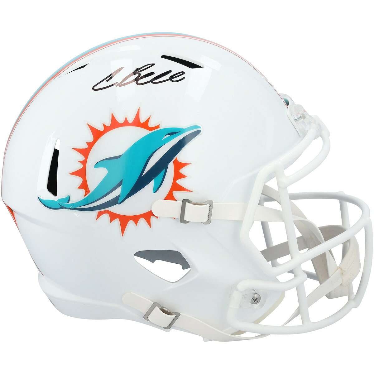 【公式シリアル番号付き】NFL ドルフィンズ クリス・ベル 直筆サイン入り 実物大 ヘルメット Fanatics Authentic/ファナティクスオーセンティック (AUT REP HELMET 46133)