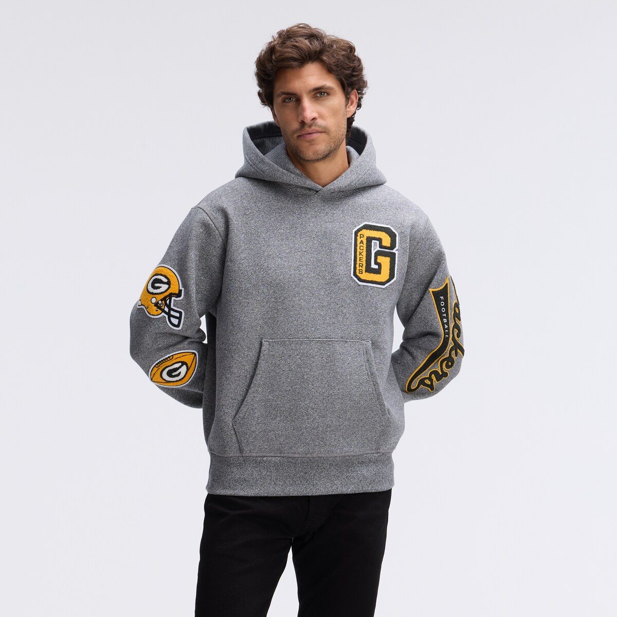 NFL パッカーズ フリース パーカー Fanatics/ファナティクス メンズ (25 Men's Fanatics IconicFleece Letterman Pullover Hood)