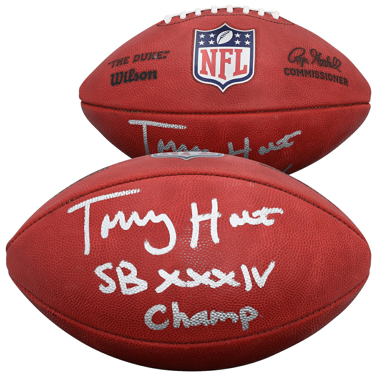 Torry Holt St. Louis Rams Autographed Duke Full Color Football with "SB XXXIV Champ" Inscription