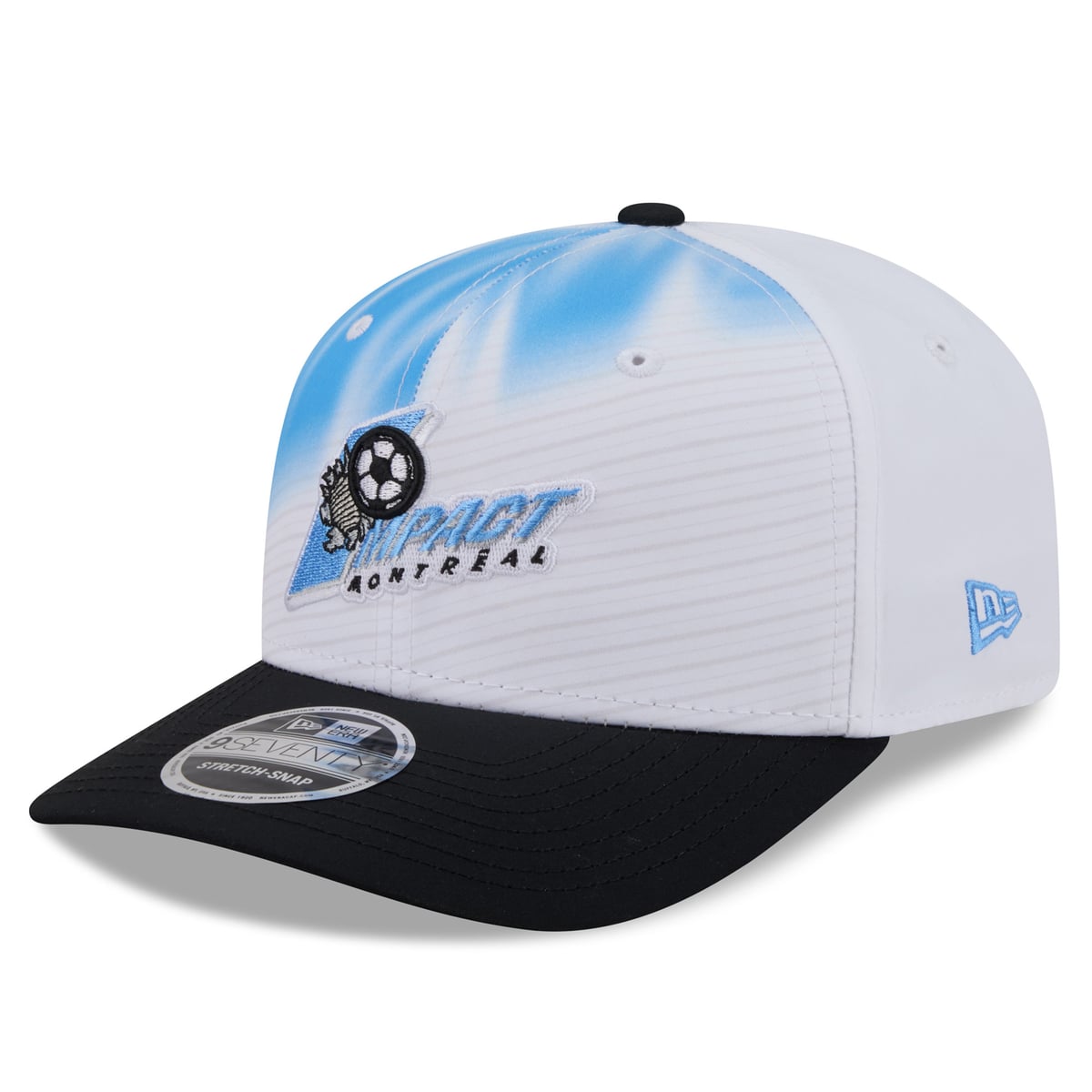 Represent your club in style with this 9SEVENTY Jersey Hook Hat. Featuring the same color palette and design details as the CF Montreal third kit, this cap brings a cohesive, on-pitch aesthetic off the field. The lightweight 9TWENTY fit with sweat-wicking technology ensures all-day comfort, making it the perfect accessory for supporters who live and breathe their club's colors.Snap ClosureThe 9SEVENTY provides a modern adjustable fit and versatile style with its structured crown, semi-curved visor and performance stretch sweatbandCOOLERA technology wicks away sweatStructured fitMaterial: 100% PolyesterSlightly Curved BillSolid panels with eyeletsMICROERA technology acts as an anti-microbial to reduce odorImportedOfficially licensedEmbroidered graphicsWipe clean with a damp clothHigh CrownOne size fits mostJersey Color Style: ThirdBrand: New Era