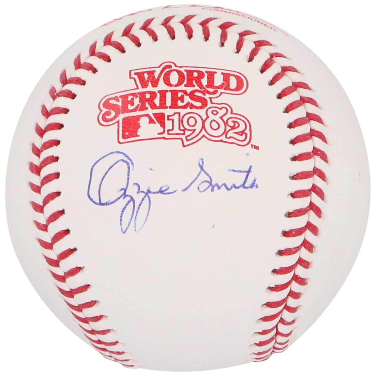 Ozzie Smith St. Louis Cardinals Autographed Rawlings 1982 World Series Logo Baseball