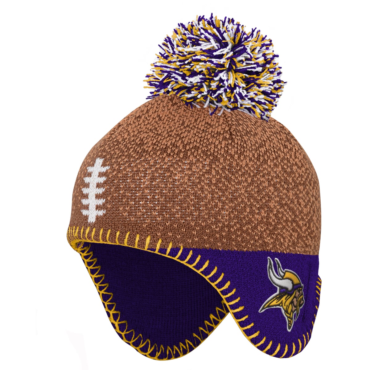 【公式グッズ】NFL バイキングス ニット帽 Outerstuff トドラー・幼児サイズ ブラウン (NFL Outerstuff Preschool Football Head Knit)