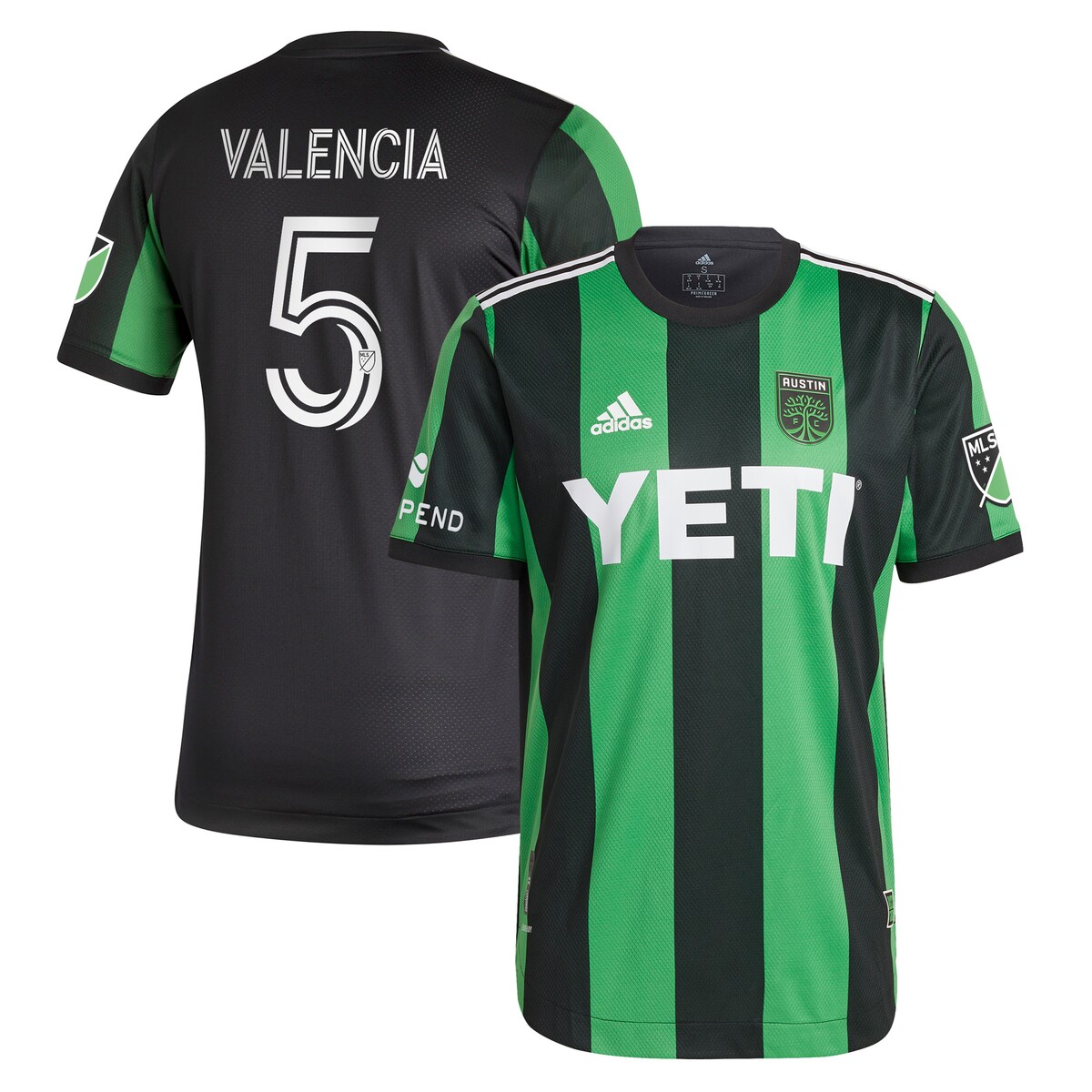 Look and feel like the real deal when you add this Jhojan Valencia 2021 Primary Authentic Player Jersey to your Austin FC collection. This adidas gear features HEAT.RDY technology as well as ventilated, mesh panels that work together to keep you dry and comfortable all game long. Its crisp Austin FC graphics will get you pumped to cheer on your favorite team as they take the field.AEROREADY technology absorbs moisture and makes you feel dryOfficially licensedAuthentic JerseyMachine wash, tumble dry lowShort sleeveHeat-sealed adidas logo on right chestJersey Color Style: PrimaryVentilated mesh panel insertsMaterial: 100% PolyesterBrand: adidasBack neck taping -no irritating stitch on the back neckHeat-sealed team crest on left chestImportedHeat-sealed sponsor logo on chestShort sleeveTagless collar for added comfort