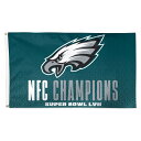 The 2022 NFL season was an electrifying ride, and the excitement continues on the road to Super Bowl LVII! Celebrate a crucial Philadelphia Eagles victory by grabbing this 2022 NFC Champions 3' x 5' One-Sided Deluxe Flag from WinCraft. It features commemorative graphics that will showcase your unwavering support for the Philadelphia Eagles in the Super Bowl and beyond.Ready to hangOne-sidedMeasures approximately 3' x 5'ImportedBrand: WinCraftFinished with grommetsSublimated graphicsMaterial: 100% PolyesterOfficially licensed